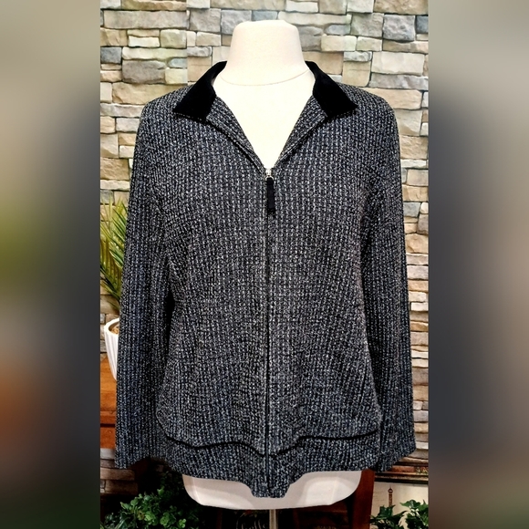 Emma James Blazer Zip Up Jacket Business Casual‎ Office Large - Picture 1 of 4